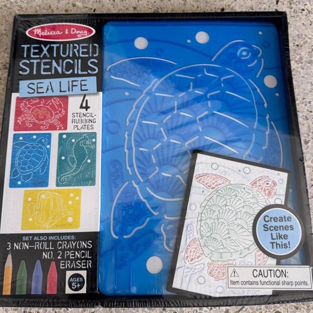 Brand new Melissa & Doug textured stencils sea life set